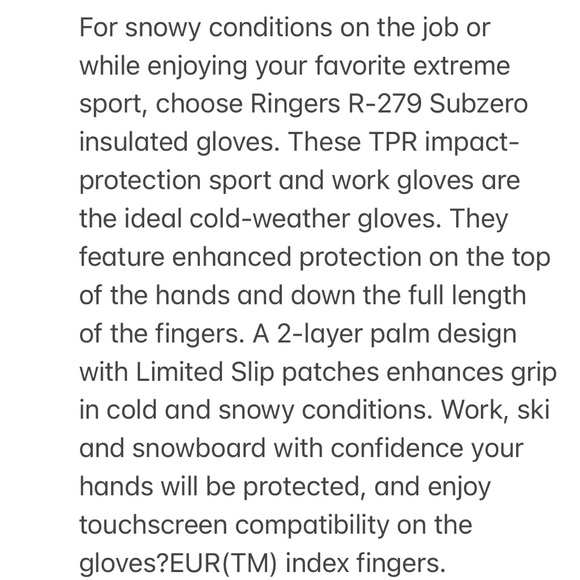 NWT Ringer | Sub Zero Gloves Size XL • Free Shipping - Picture 11 of 11
